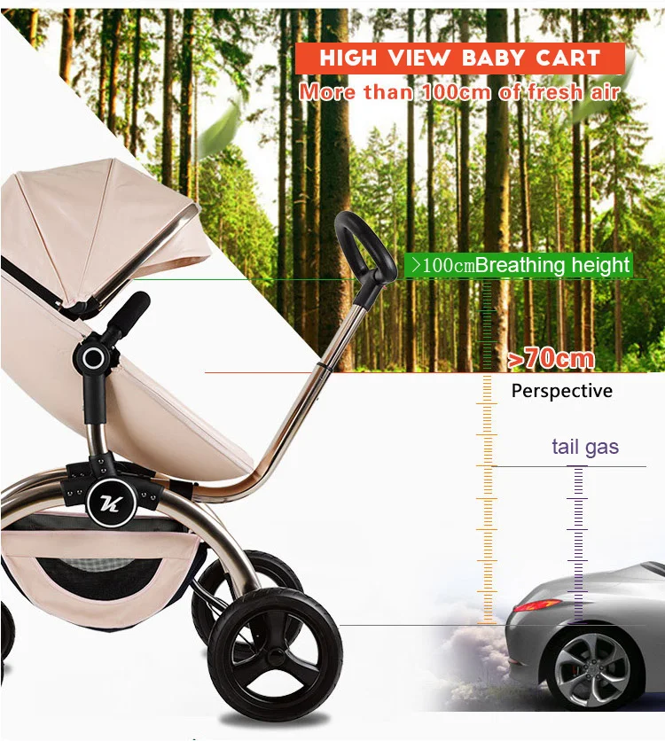 Kuudy Gudi 3 и 1 Детские коляски двухколесный четырехколесный транспорт лежащего складной Детские коляски
