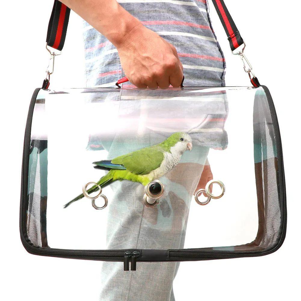 

Легкая клетка-переноска для птиц, прозрачная дышащая Дорожная сумка из ПВХ для попугаев BDF99