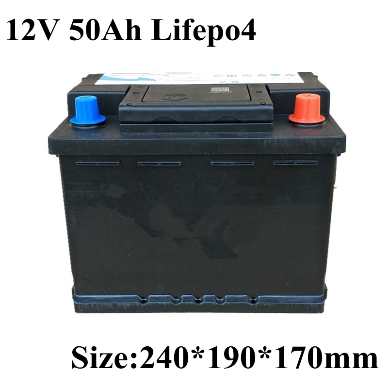 Lifepo4 12v 50ah lifepo4 батарея комплект инвертора Boost портативная для автомобиля ebike