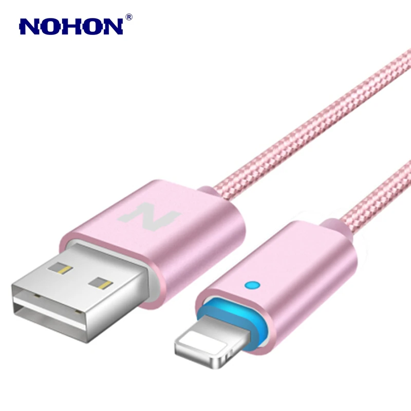 NOHON 1 5 м USB кабель для зарядки данных iPhone XS Max XR X Smart LED Light кабели 5S 6 6S 7 8 Plus iPad mini 2