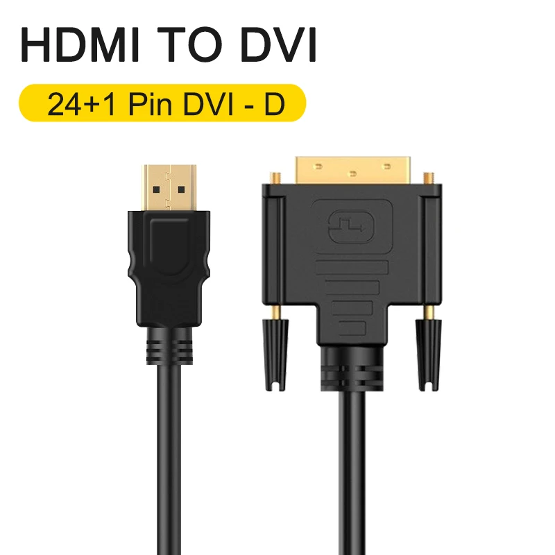 HDMI to DVI DVI-D Cable Male 24+1 pin adapter cables 1080p for LCD DVD HDTV XBOX PS3 High Speed hdmi Cables 1.5m | Электроника