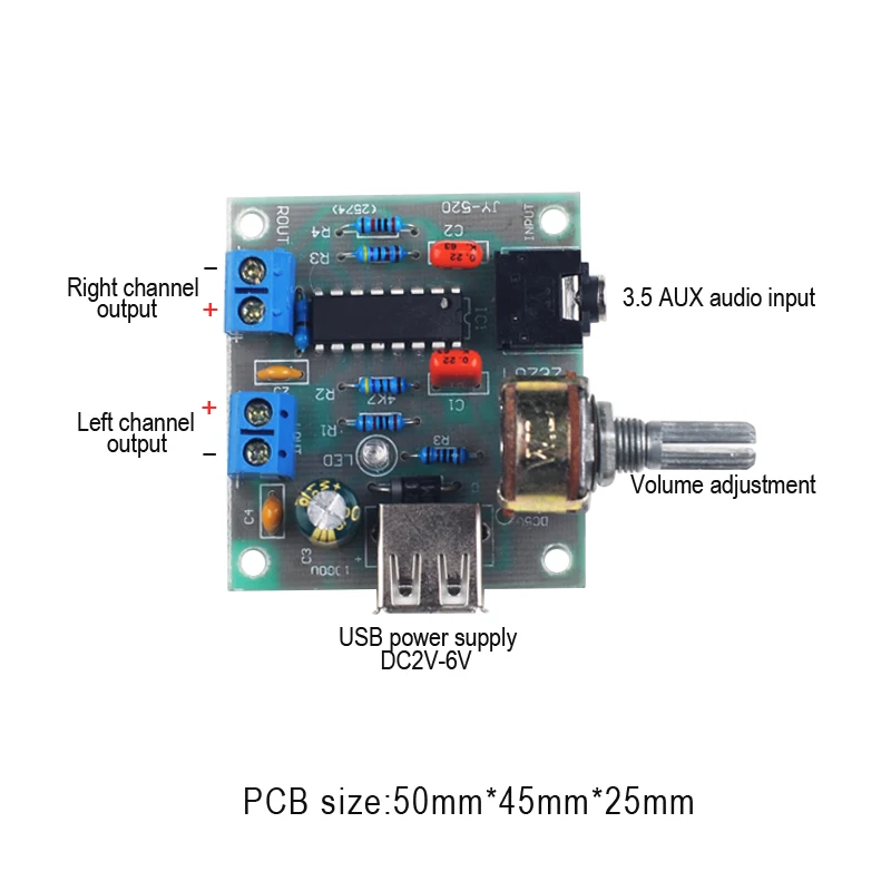 USB мини усилитель мощности аудио Плата 5 Вт + HIFI двухканальный CM2038 DC5V с корпусом D5