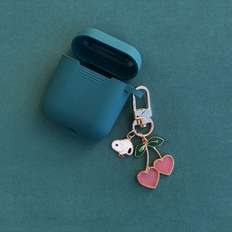 Милый корейский силиконовый чехол для наушников для Apple, аксессуары для airpods, Bluetooth гарнитура, защитный чехол, Вишневое сердце, кольцо для ключей