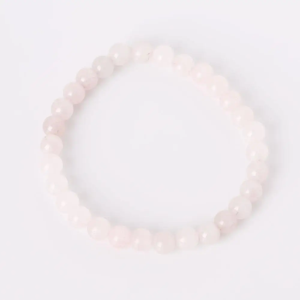 Rose Quartz Модный 6 мм браслет из натурального камня для женщин и мужчин тигровый глаз Amythests Turquois Agat браслеты из бисера для йоги - Окраска металла: Rose Quartz