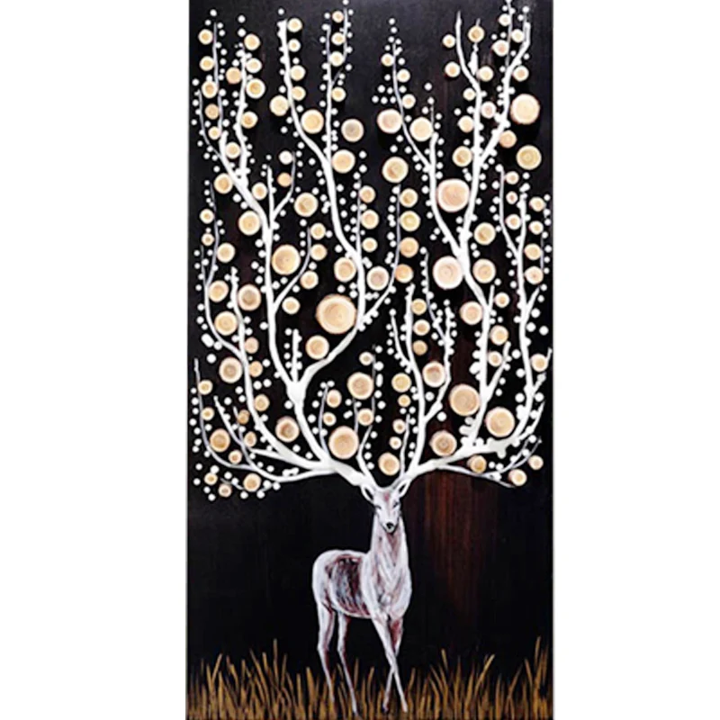 

5D DIY Full Drill Diamond Painting Sika Deer Pattern Handmade Cross Stitch Mosaic Diamond Embroidery Wall Stickers