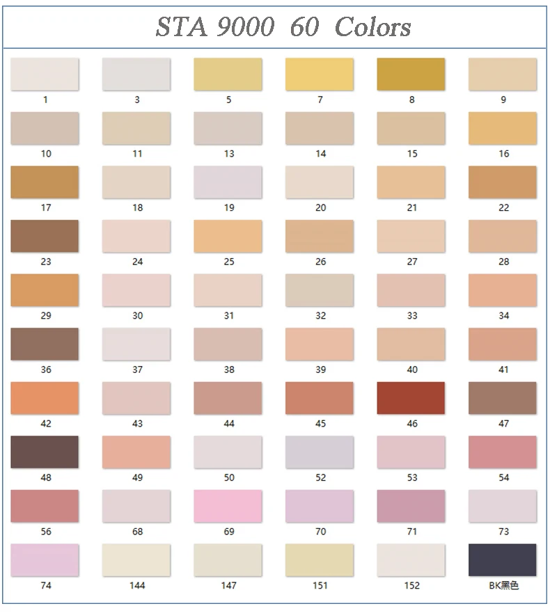 60 Colors STA 12/24/36/48 Цвет тон кожи Маркер для белой доски комплект с двойной головкой на спиртовой основе фломастеры Профессиональный ручки для рисования, товары для рукоделия - Цвет: 60 Colors