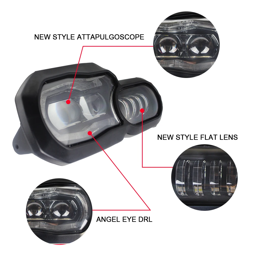 High/Low beam LED Headlight with Angel Eye DRL Assembly Kit and Replacement For BMW F650GS/F700GS/F800GS F800ADV F800R |