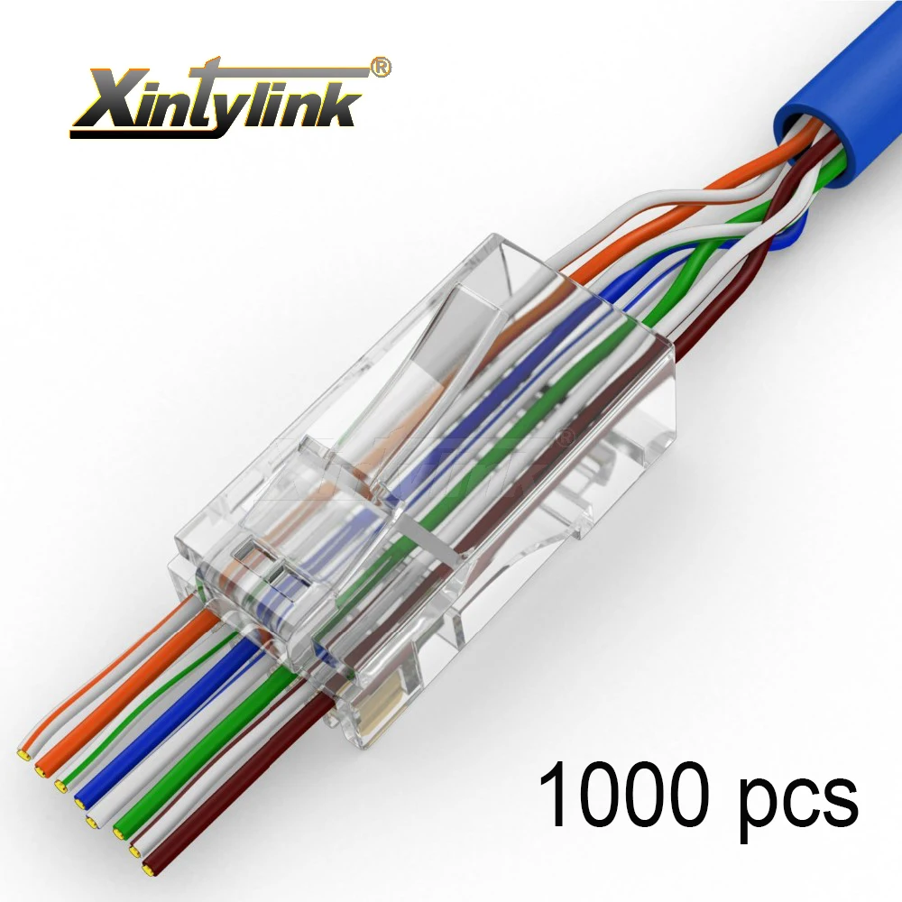 Xintylink 500/1000 шт. rj45 разъем RJ RG 45 Разъем cat5 cat5e cat6 сеть 8P8C utp cat 6 ethernet кабель