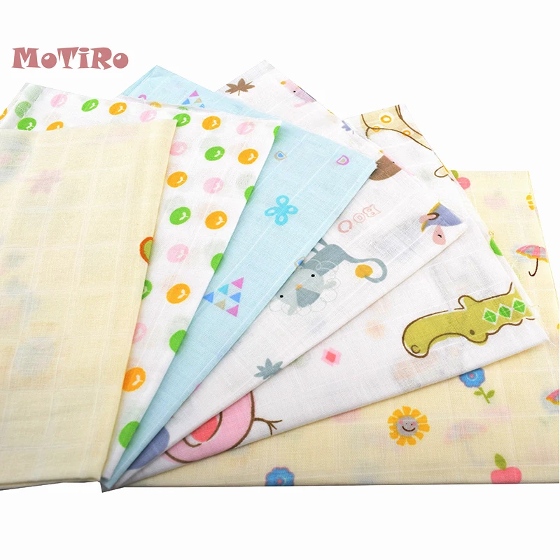 MoTiRo половина метра хлопок двухслойная газовая ткань для DIY/Шитье/стеганое