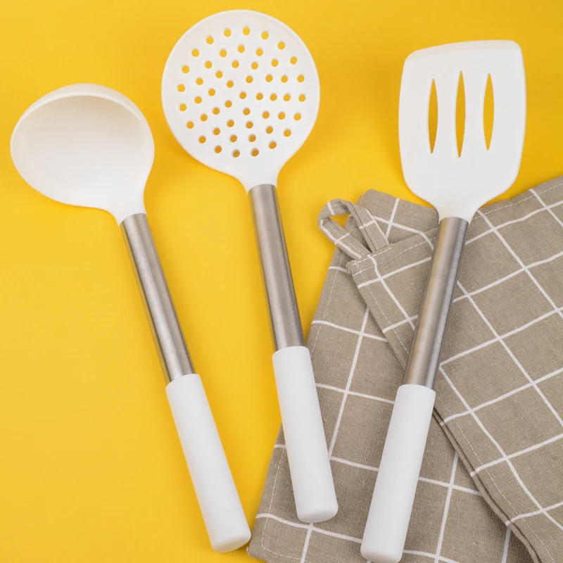 Кухонная силиконовая антипригарная кулинарная ложка шпатель посуда из