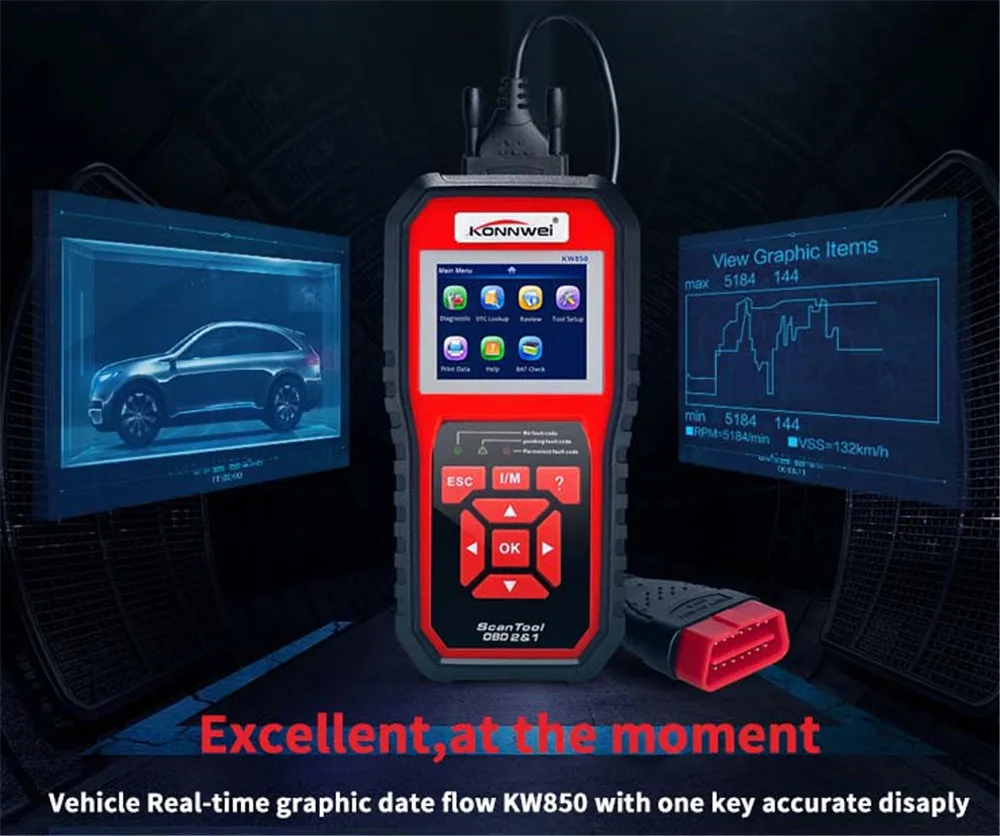 KONNWEI KW850 Автосканер OBD 2 OBD2 автомобильный сканер многоязычный автоматический