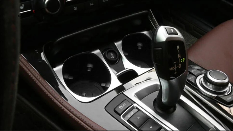 

Yimaautotrims Front Central Water Cup Holder Cover Trim Fit For BMW 5 Series 520i 525i F10 F18 2014 2015 2016 ABS Interior