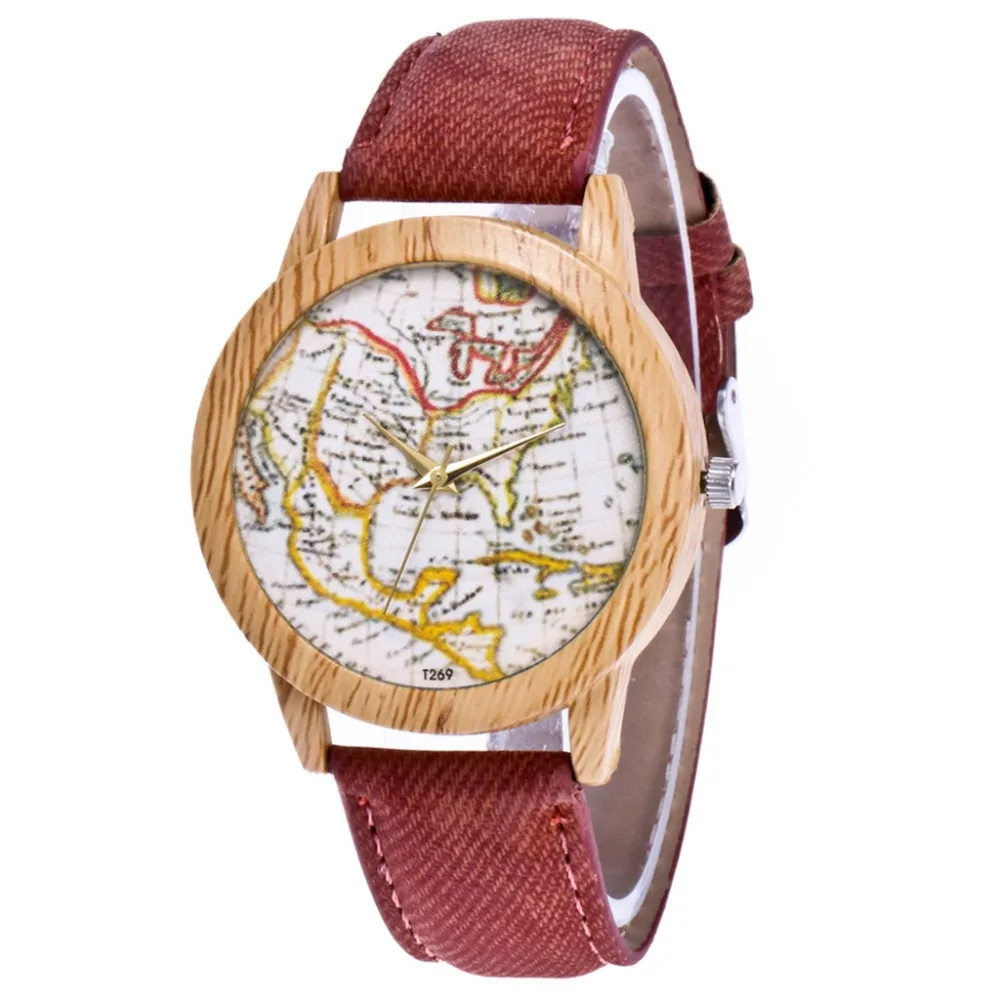 Женские модные повседневные PU Кожаный ремешок аналог кварцевые круглые часы