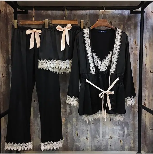 Fdfklak высокое качество 2018 сексуальные кружевные пижамы для женщин весенний