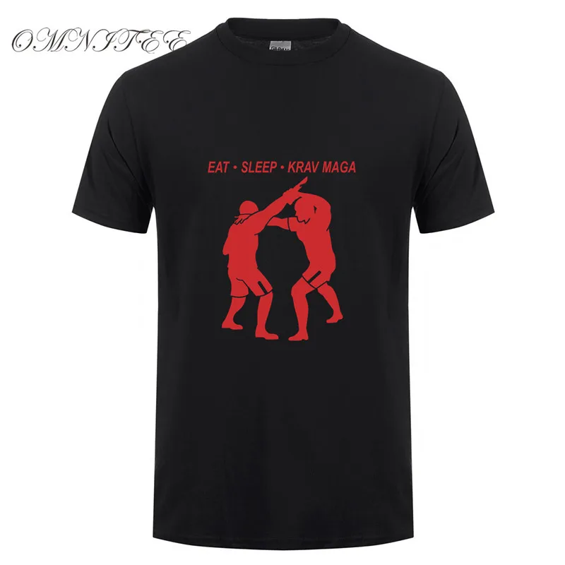 Модная новинка футболка Eat Sleep Krav Maga Мужская игровая хлопковые мужские футболки с