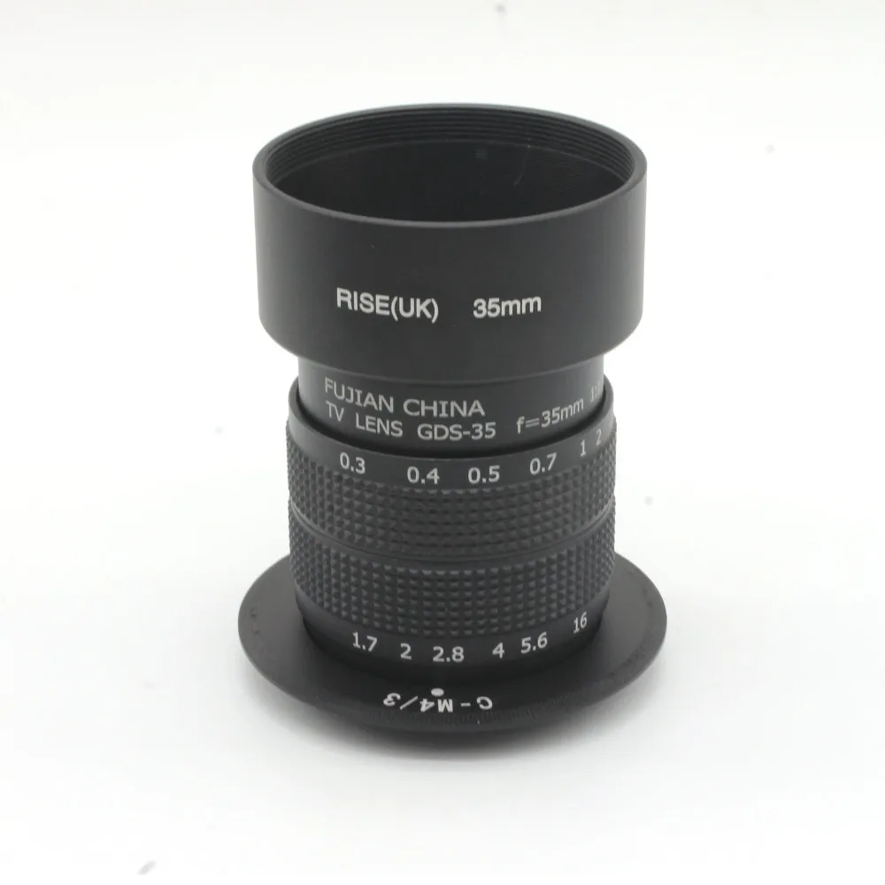 Черный FUJIAN35mm f/1 7 CCTV C Micro camera lens + 4/3 адаптер бленда для Panasonic E P1 P3 G1 GF5 Macro Бесплатная