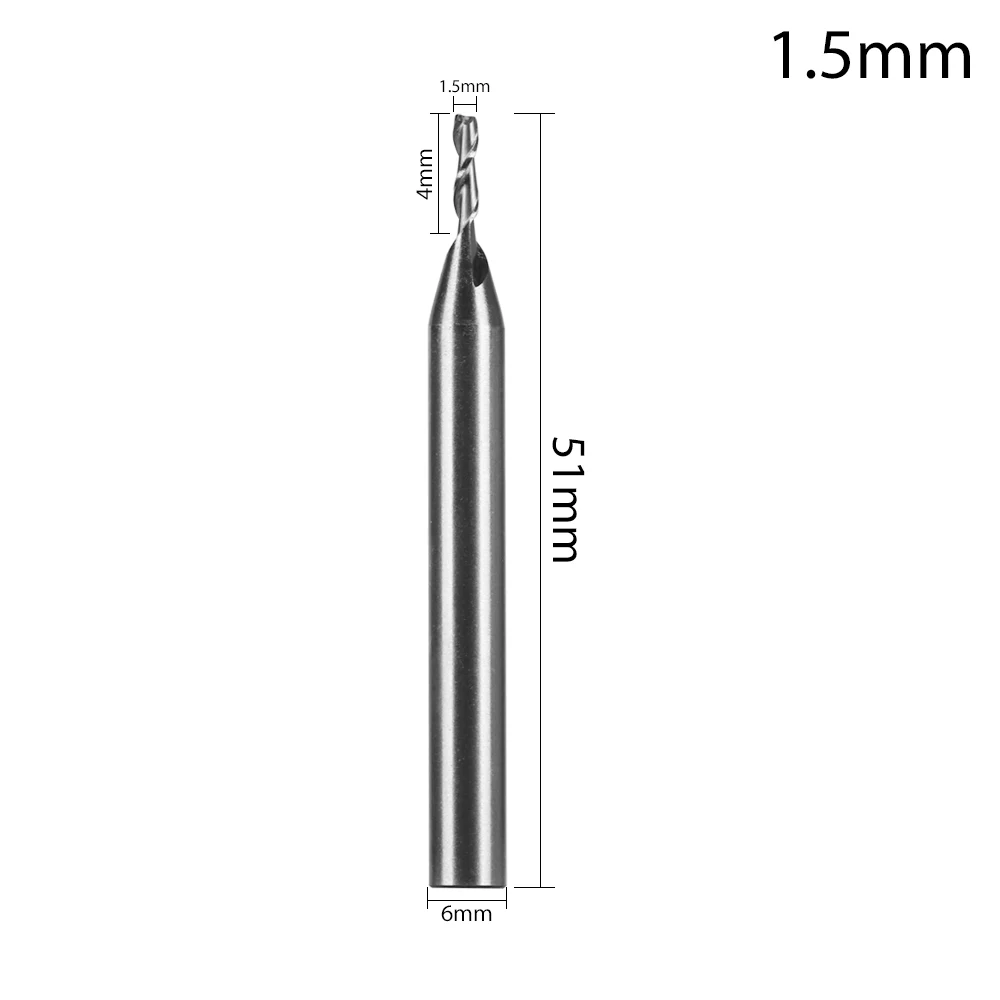 1pc 1.5mm DAYFULI 1 шт. 2 флейты HSS с прямым Хвостовиком Концевая фреза 4 мм 6 мм 8 мм 10 мм 12 мм ЧПУ станки резак инструмент фреза - Длина режущей кромки: 1pc 1.5mm