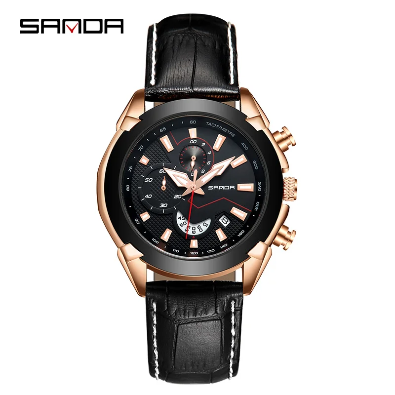 

MEGIR Chronograph Men Watch Relogio Masculino Leather Business Quartz Watch Clock Male Men Creative Army Military Wrist Watches