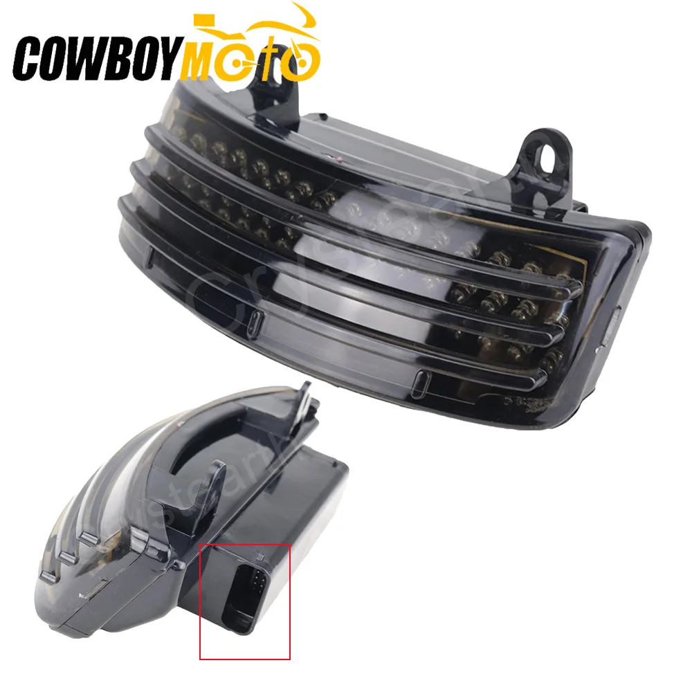 Мотоцикл LED дым три бар задний хвост крыло наконечник свет для Harley Street Glide Road King 2014