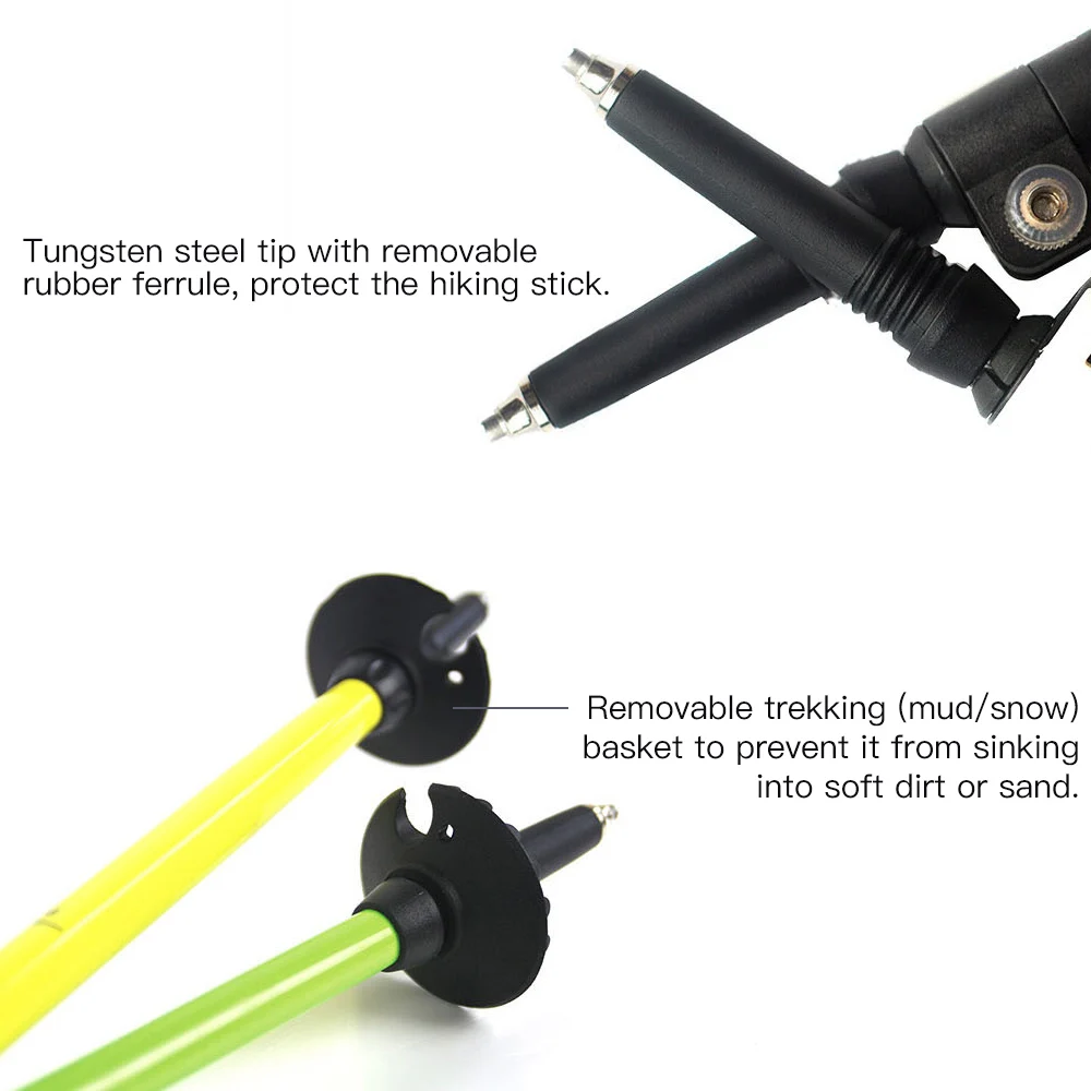 Регулируемые треккинговые палки из углеродного волокна с рукояткой EVA и