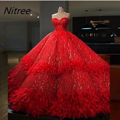 Красный Роскошное бальное платье красный халат De Soiree Avondjurken на заказ арабские сексуальные Выпускные платья вечерние платья Avondjurken Dubai - Цвет: Красный