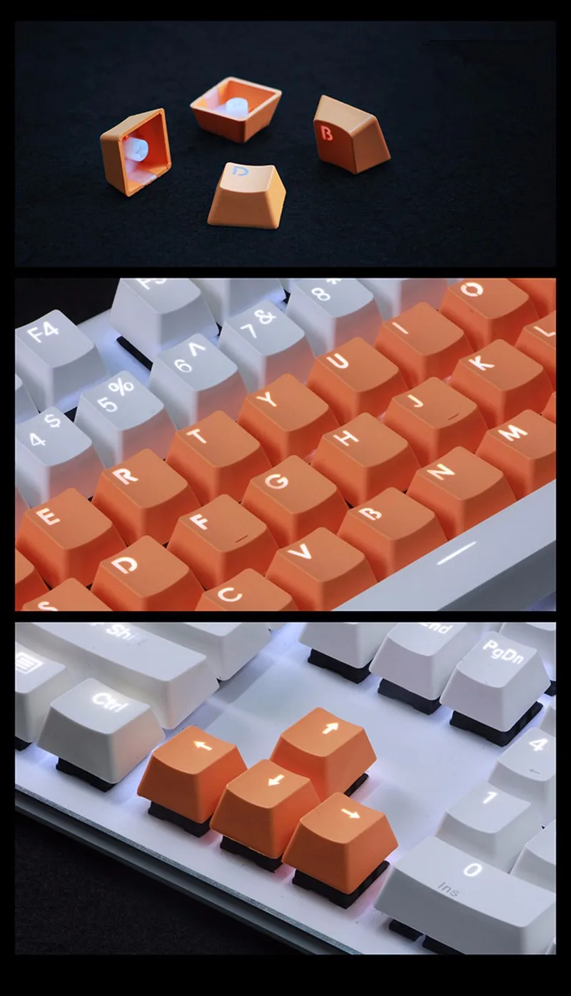 Cherry MX Keycaps подсветка PBT 37 клавиш плюс ESC Double shot Просвечивающая подсветка с подсветкой для механической клавиатуры