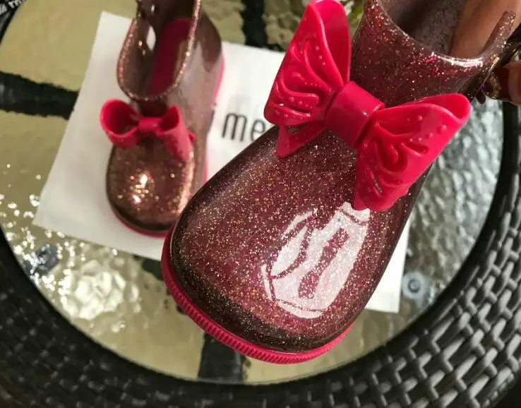 Милые мини ботинки Melissa для дождливой погоды с бантиком модные девочек модная