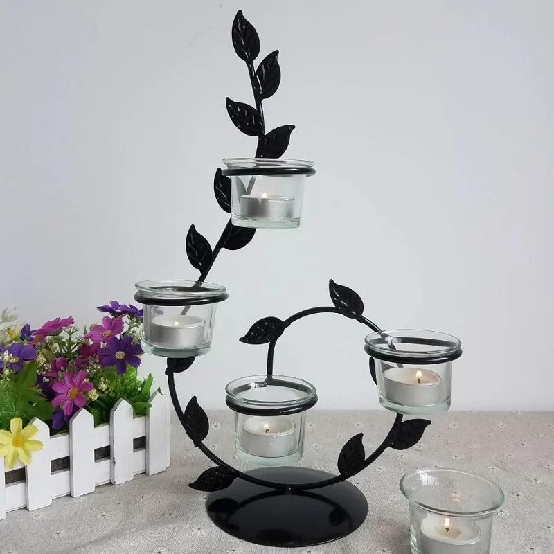 Подсвечники в стиле ретро кованые железные подсвечники для ужина бытовой