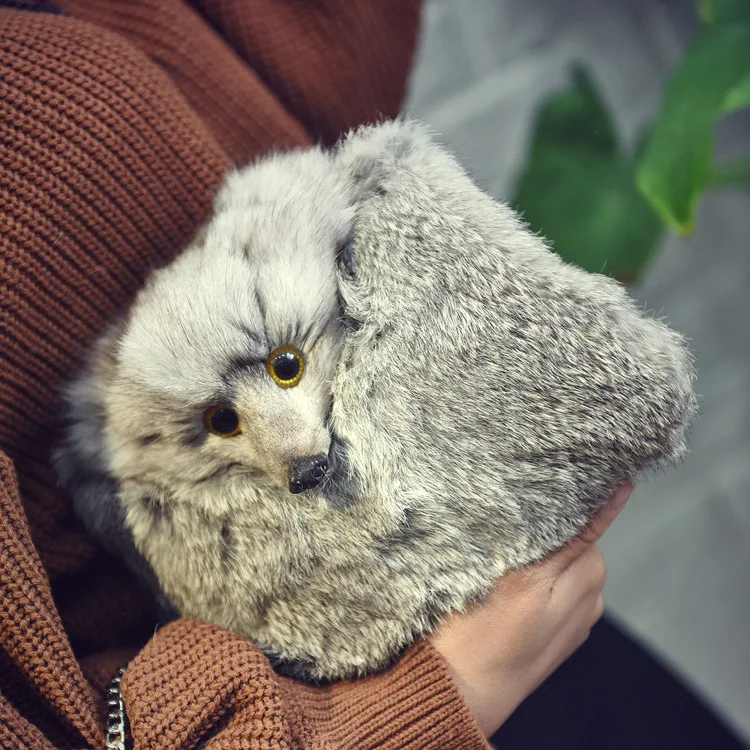 Кролик Мех животных Для женщин Сумки зима сумка Натуральный мех сумочка леди