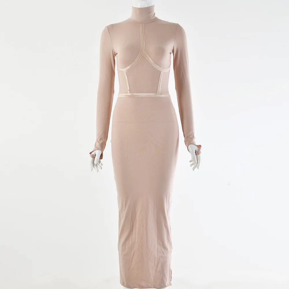 Turleneck Long Sleeve Sexy Bodycon Dresses Woman Party Night Pencil Dress Women Spring Summer | Женская одежда
