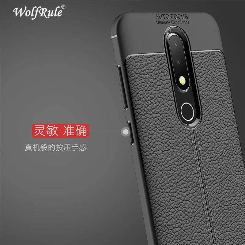 Чехол wolfrole для Nokia X6 ударопрочный Роскошный кожаный чехол из ТПУ 2018 телефона |