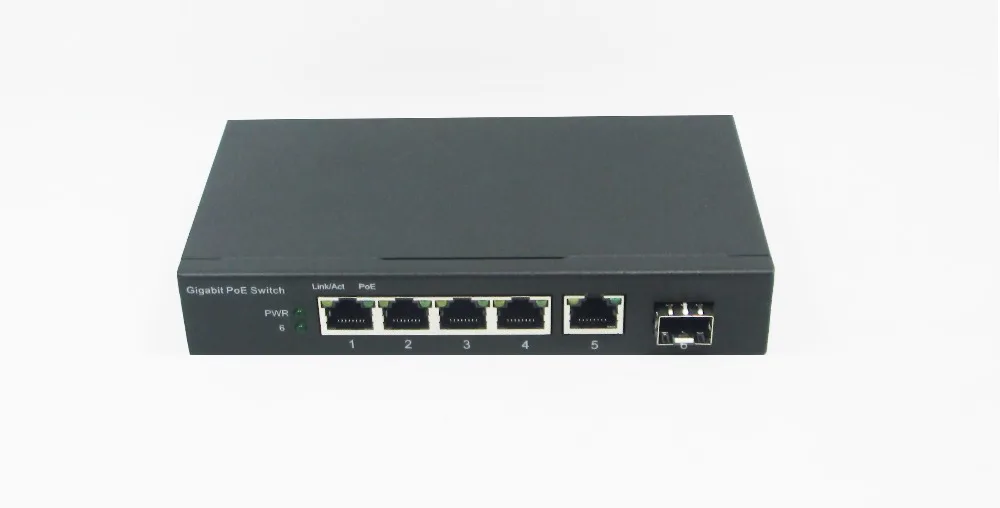 5 Порты и разъёмы гигабитный коммутатор с 4-Порты и разъёмы PoE и 1 Гбит SFP волокно Порты и разъёмы gibabit переключатель 4 коммутатор питания через ethernet
