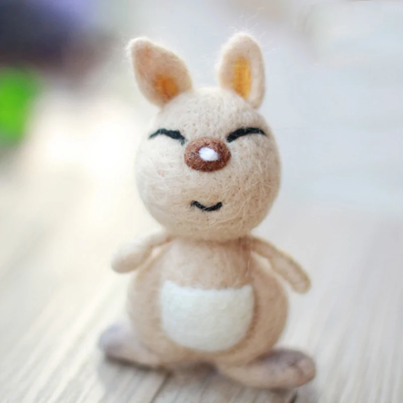 felt for kangaroo 1 Набор не готовых животных для валяния шерстяной войлок набор ручной работы DIY Материал посылка войлок для игл - Цвет: felt for kangaroo