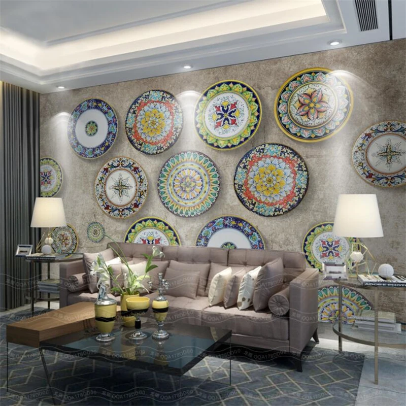 

beibehang Custom 3d wall paper European Bohemian ethnic style classical brick 3d wallpapers sofa TV bedroom background wall