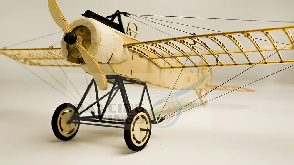 Лазерная резка самолетик из пробкового дерева модель Fokker-E самолет дерево ремесло Строительный набор DIY 3D деревянные головоломки игрушка для самостоятельной сборки