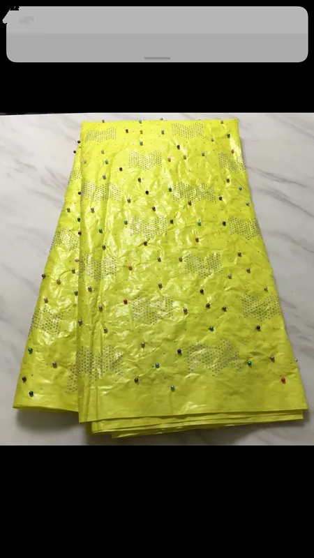 Оранжевый цвет Базен Riche Getzner парча ткань Африканские Бисером камни вышитые