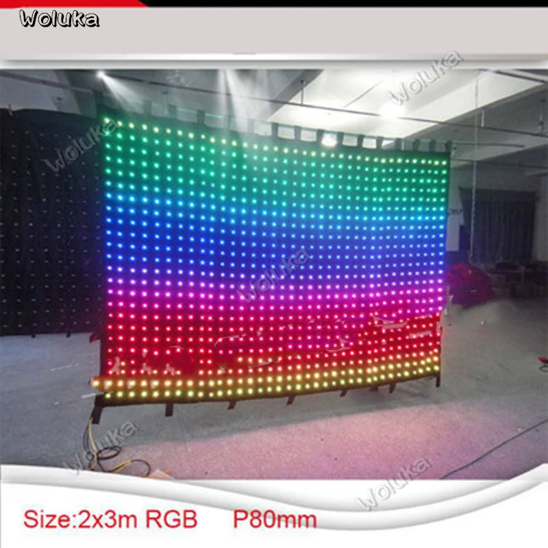 P8 2*3 м видео ткань RGB LED занавеска YY фон экран DJ сценический CD50 W03 | Лампы и освещение