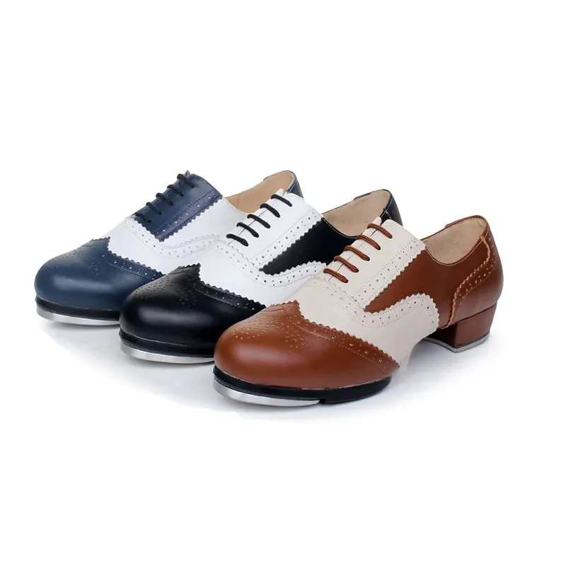 100% Genuine Leather Tap shoes High-end dance shoes High-impact aluminum plate Tap dance shoes For Women girl and Man Boy 3cm