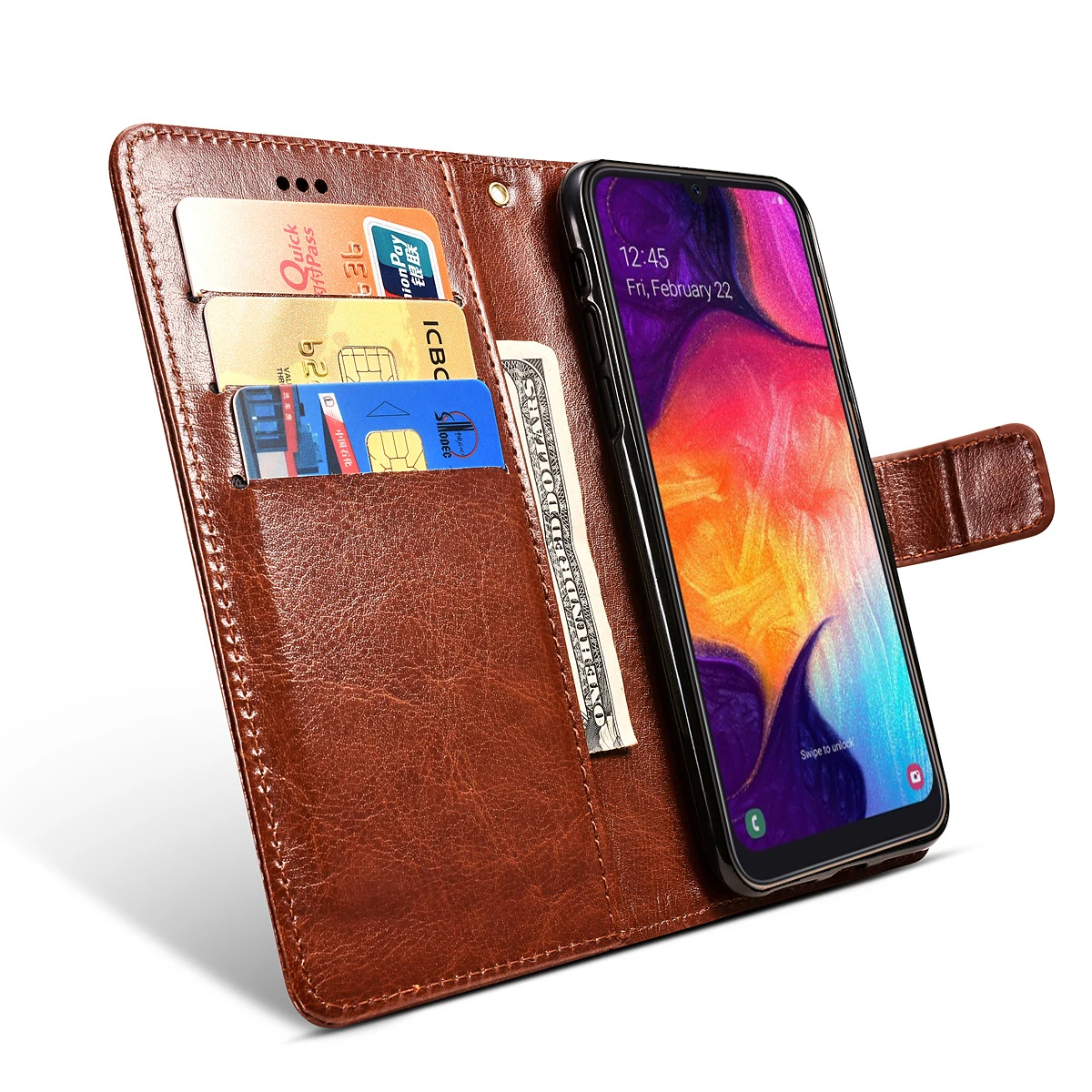 Для samsung A50 чехол Чехол кожаный чехол-портмоне с откидной крышкой чехол для телефона для samsung Galaxy A50 50 A505 A505F SM-A505F A30 A40 A70