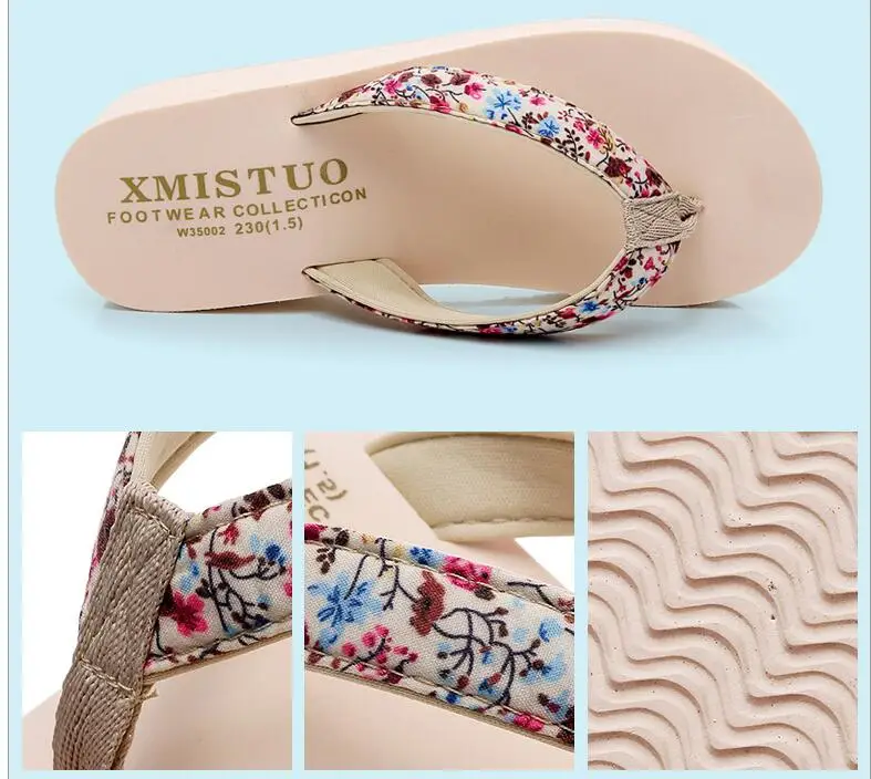 new platform Wedge Women Slippers Summer Beach Casual Beach Women Slipper Flip Flops Sandals Summer Shoes zapatos mujer c601
