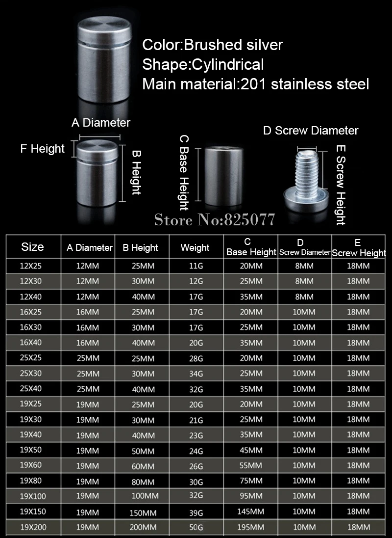 Полые винты крепления рекламных материалов из нержавеющей стали Размер: 19*30 мм