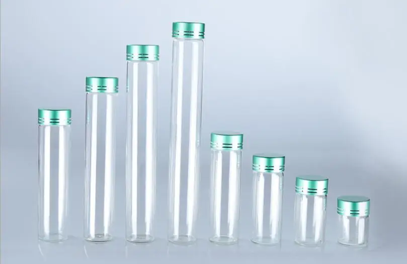 

300pcs 15ml 30ml 40ml 50ml 60ml 80ml 100ml 110ml Empty glass bottle glass essential oil bottle Pills Tiny Vials Diameter 30mm