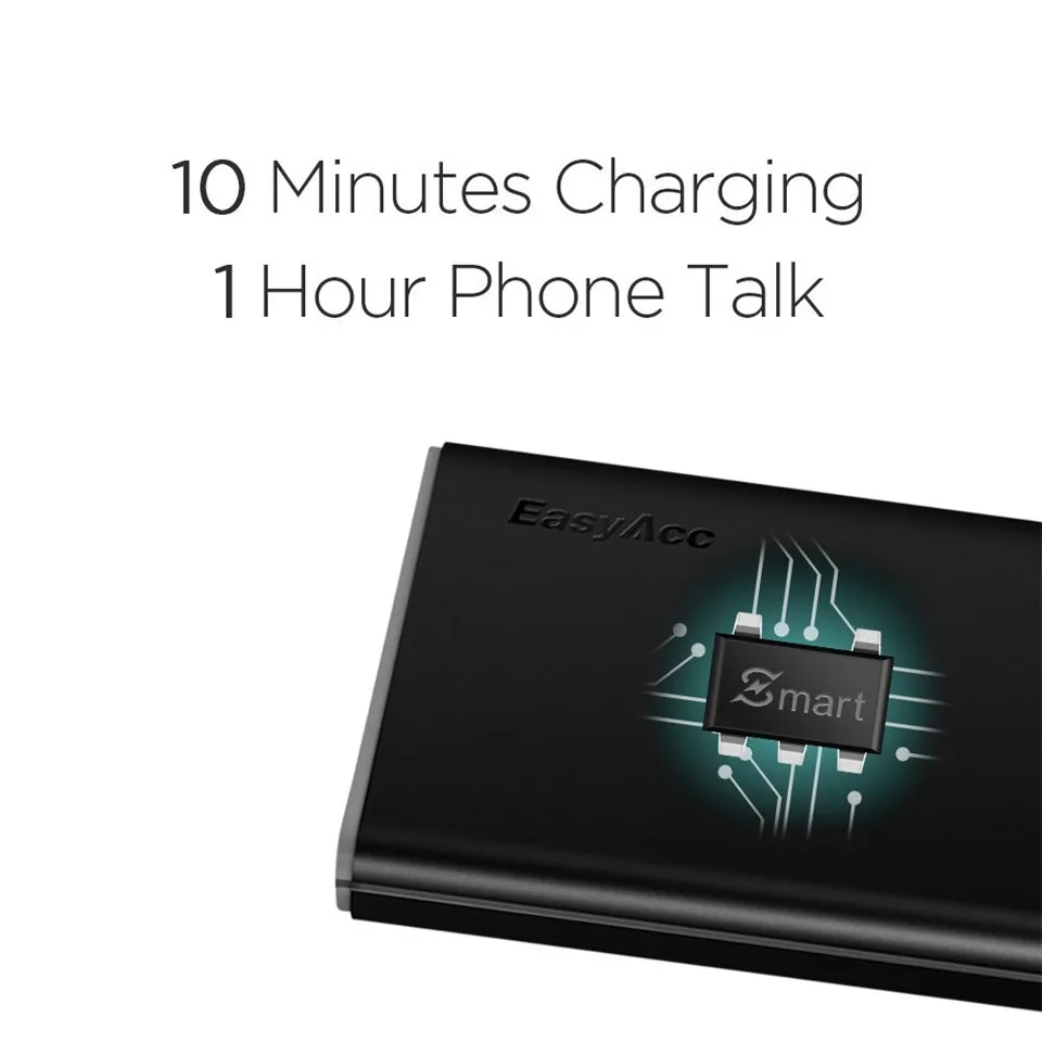 EasyAcc 10000 мАч Внешний аккумулятор портативный внешний двойной USB зарядное