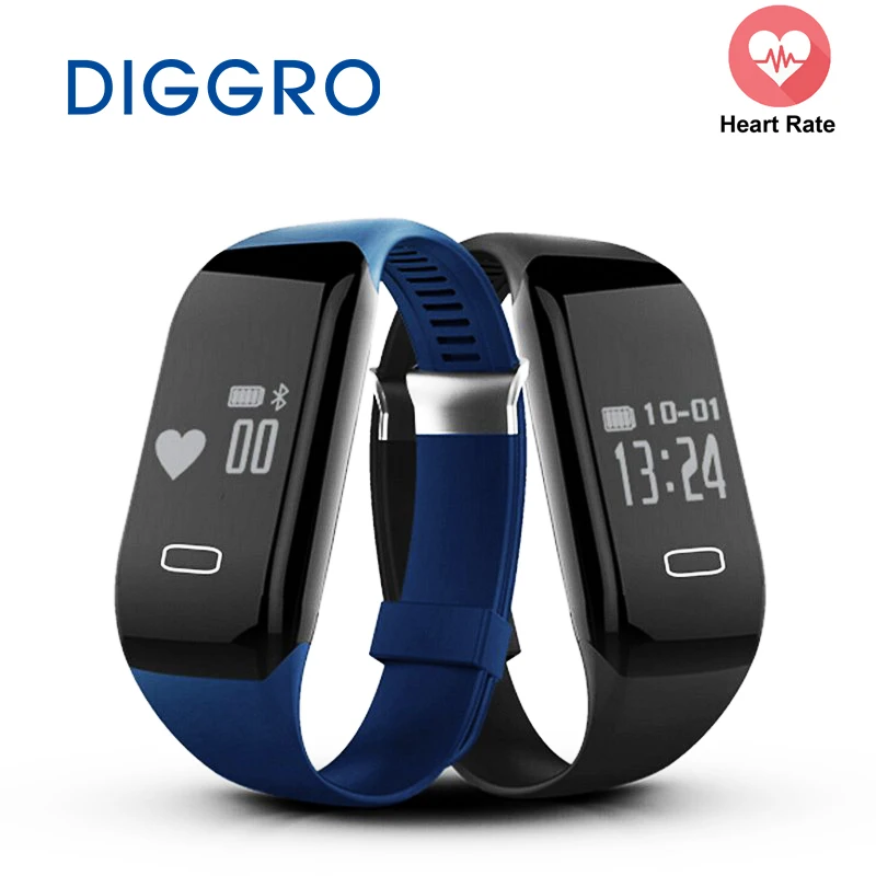 Смарт браслет Diggro H3 с пульсометром Bluetooth 4 0 шагомером калорий монитором сна умные