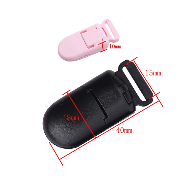 Clips de pl&aacute;stico para chupete de beb&eacute;, Clip transparente de 15mm, soporte para chupete, 10/20 Uds.-1