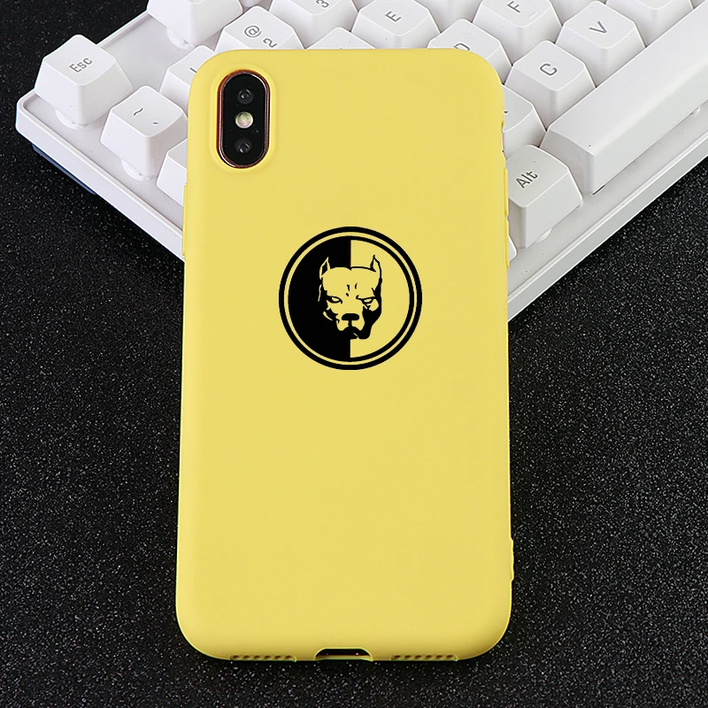 Забавный мобильный телефон чехлы для iPhone 6S 7 8 Pluls X XS MAX XR чехол милый питбул Мягкий
