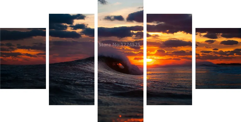 Без рамки 5 шт. морская волна Современный домашний декор для стен картина холст