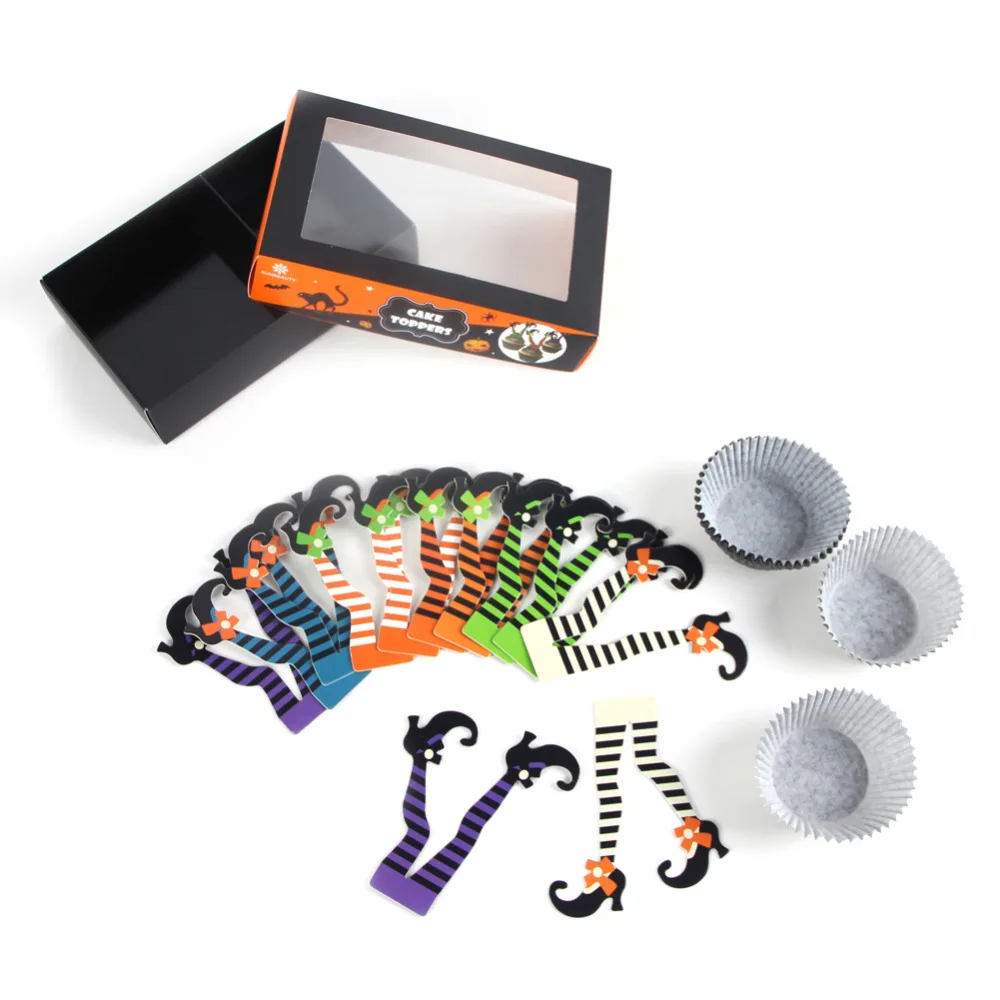 Упаковка из 37 ведьма ноги ведьмы загрузки обувь кекс топперы и кексы весело