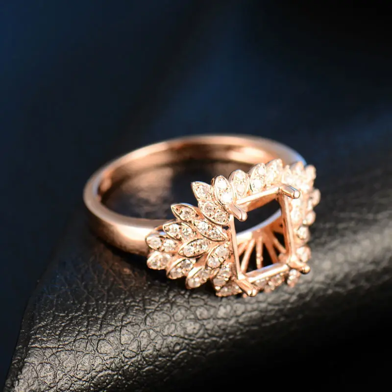 LOVERJEWELRY винтажное новое изумрудная огранка 6x8 мм 18 карат розовое золото бриллиант