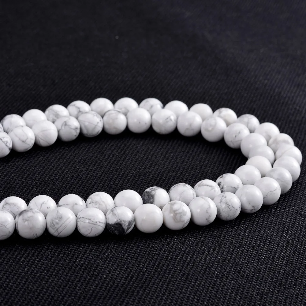 48 шт Мода 8 мм белый Howlite оптом рыхлый натуральный камень бусины для DIY ручной
